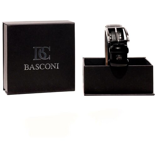 фото Ремень basconi lg032bc-130 ремень мужской черный+натуральная кожа