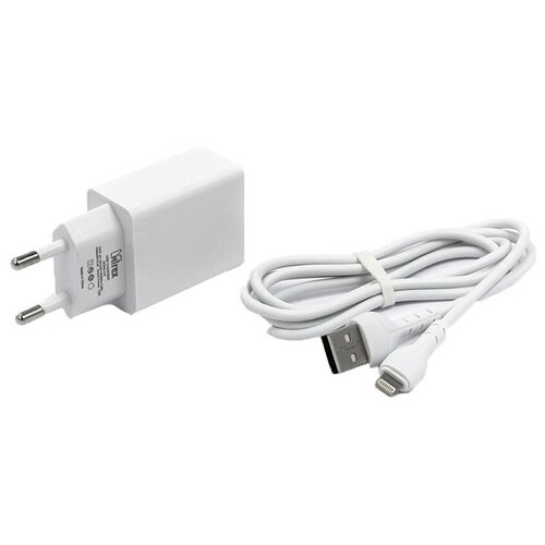 Сетевое зарядное устройство ТероПром 9222969 Mirex U16i, USB, 2.4 А, кабель Lightning, 1 м, белое