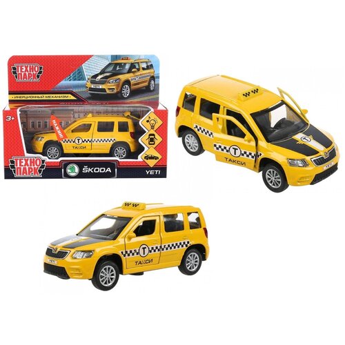 Машина металл свет-звук SKODA YETI такси 12 cm, двери