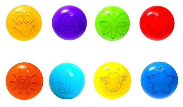 Шарики для сухого бассейна с рисунком, диаметр шара 7,5 см, набор 30 штук, разноцветные - фотография № 10