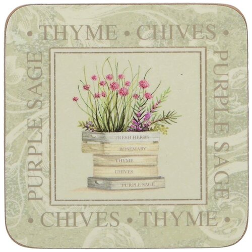 Подставки под стакан на пробке Топиарий 10.5х10.5см (6шт)