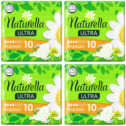 Naturella прокладки Ultra Нормал, 4 капли, 10 шт., 4 уп., ромашка