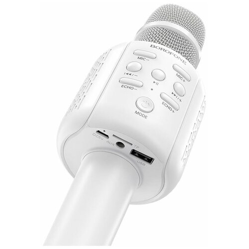 Микрофон BOROFONE BF1 Rhyme karaoke Bluetooth 1200 мАч 5 Вт белый 249000₽