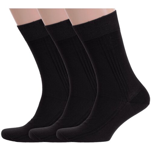 Носки RuSocks, 3 пары, размер 25 (38-40), черный, мультиколор носки rusocks 3 пары размер 25 38 40 голубой