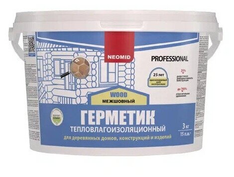 Герметик строительный "NEOMID Professional" (3 кг.) ведро (белый)