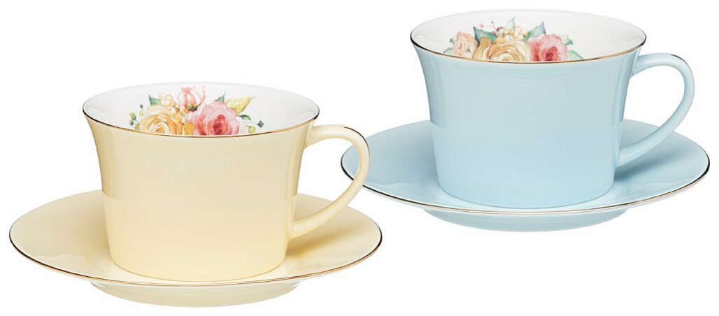 фото Кофейный набор Lefard "Времена Года" на 2 персоны, 4 предмета, 260 мл, голубой/желтый (760-684)