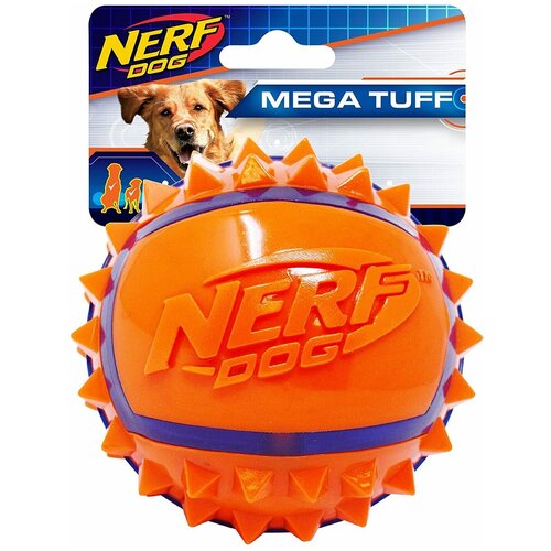 Игрушка для собак Nerf Dog Мяч из термопластичной резины с шипами, 6 см nerf dog мяч для регби из термопластичной резины 18 см серия мегатон синий оранжевый