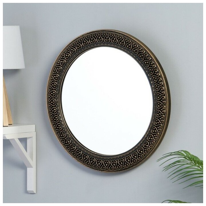 Зеркало настенное Mikhail Moskvin круглое в деревянной раме 50х50см - фотография № 2