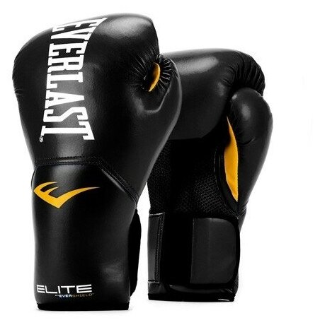 Боксерские перчатки тренировочные Everlast Elite ProStyle - Черный (10 oz)