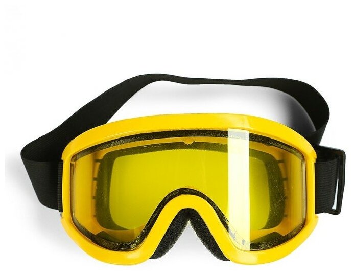 Очки-маска для езды на мототехнике КНР стекло двухслойное желтое, цвет желтый (3734833)