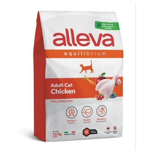 Корм для взрослых кошек Аллева Эквилибриум с курицей 0,4 кг