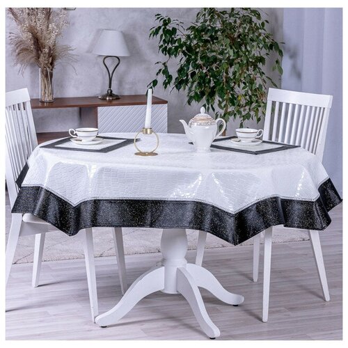 Скатерть на стол овальная из искусственной кожи. 140/170. Largo-Market.
