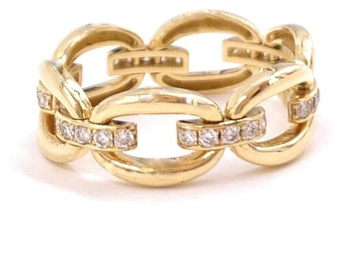 Кольцо Crystal Merchant, желтое золото, 585 проба, бриллиант, размер 16.5, желтый, золотой