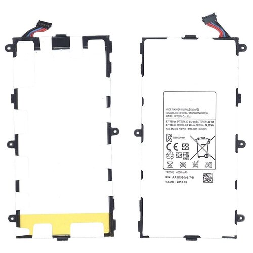 Аккумуляторная батарея T4000E для Samsung Galaxy Tab3 70 3.7V 14.8Wh 100pcs charging connector micro usb jack port dock for samsung tab 4 7 0 wi fi t230 sm t230 t231 t230nu sm t210 t211 p3200 t530