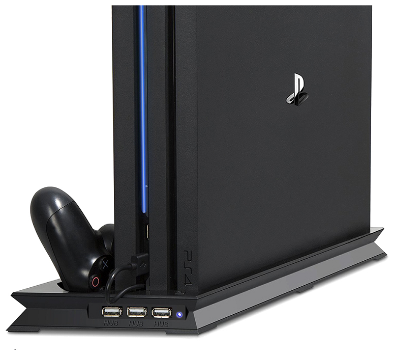 Вертикальный стенд/подставка с охлаждением для консоли PS4 PRO, зарядное устройство/док-станция на 2 геймпада, Usb-хаб