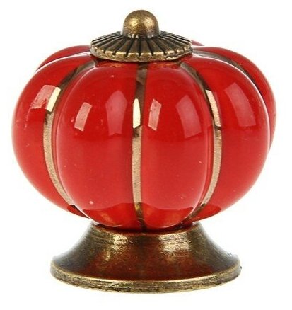 Ручка-кнопка PEONY Ceramics 001, керамическая, красная - фотография № 3