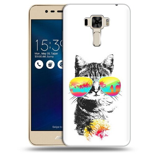 Чехол задняя-панель-накладка-бампер MyPads крутой кот для ASUS ZenFone 3 Laser ZC551KL 5.5 противоударный