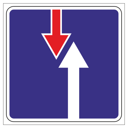 Дорожный знак 2.7 "Преимущество перед встречным движением" , типоразмер 3 (700х700) световозвращающая пленка класс Ia (квадрат)