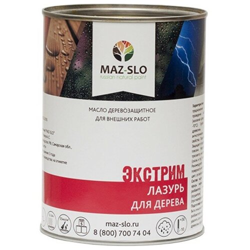 MAZ-SLO Экстрим Лазурь для дерева, цвет «Мята», 1 л 8068194