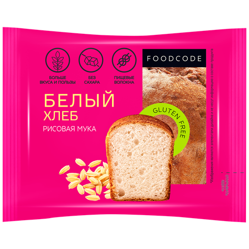 Хлеб без глютена для здорового питания белый FOODCODE без глютена 200 г