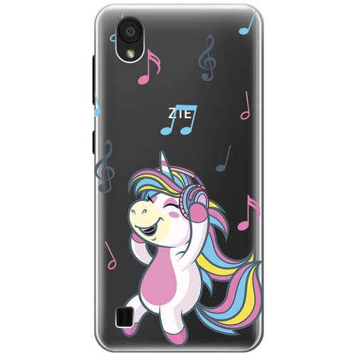 Силиконовый чехол с принтом Musical Unicorn для ZTE Blade A5 (2019) / ЗТЕ Блейд А5 2019 силиконовый чехол на zte blade a5 2019 горное озеро для зте блейд а5 2019