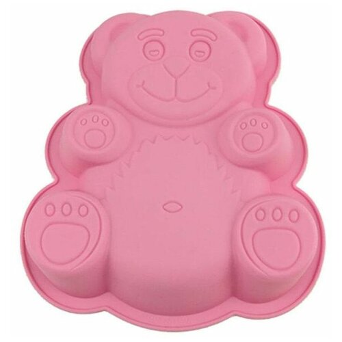 Форма для выпекания Медведь Большой 27,5х23 см Светло-розовый (силикон)