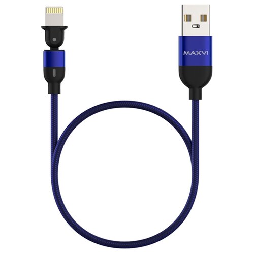Кабель MAXVI USB - Lightning (MC-19L), 1.5 м, 1 шт., синий кабель maxvi usb lightning mc 03f 1 м черный