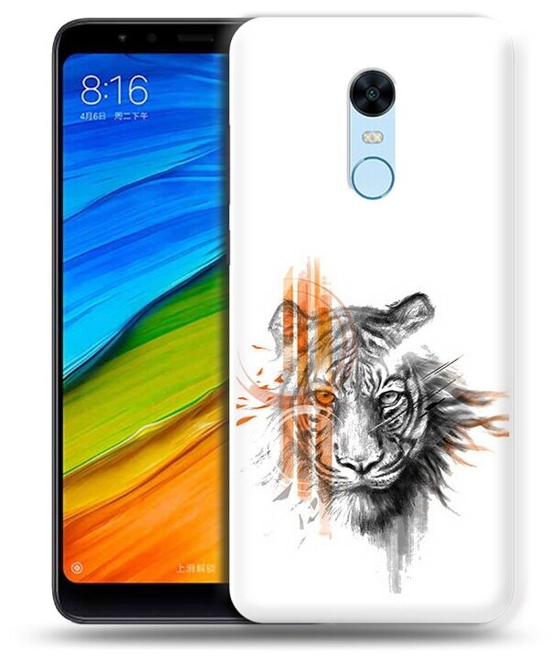 Чехол задняя-панель-накладка-бампер MyPads огненный тигр для Xiaomi Redmi 5 Plus противоударный