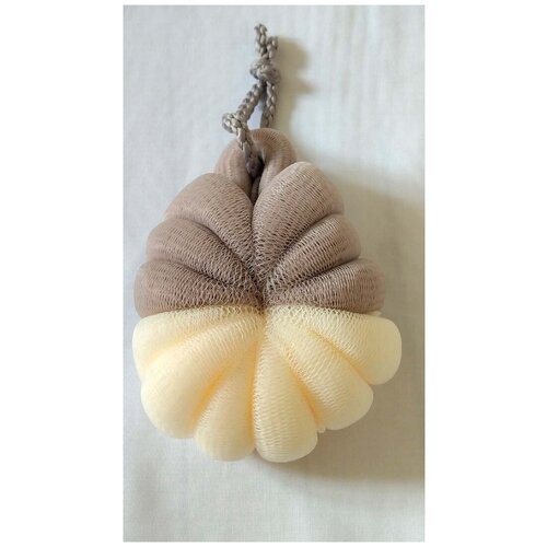 Мочалка круглая массажная для тела, нейлоновая, мягкая, детская, коричневая