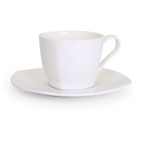 Чайная пара Квадрат из костяного фарфора на 6 персон