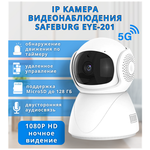 Голосовая интеллектуальная IP камера видеонаблюдения SAFEBURG EYE-201, с ночным видением, датчиком движения