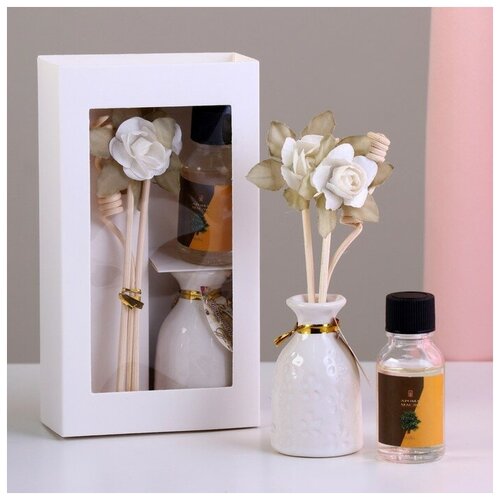 Набор подарочный Прованс: ваза керамическая, аромамасло сандал, декор, Богатство Аромата подарочный набор прованс чаепитие