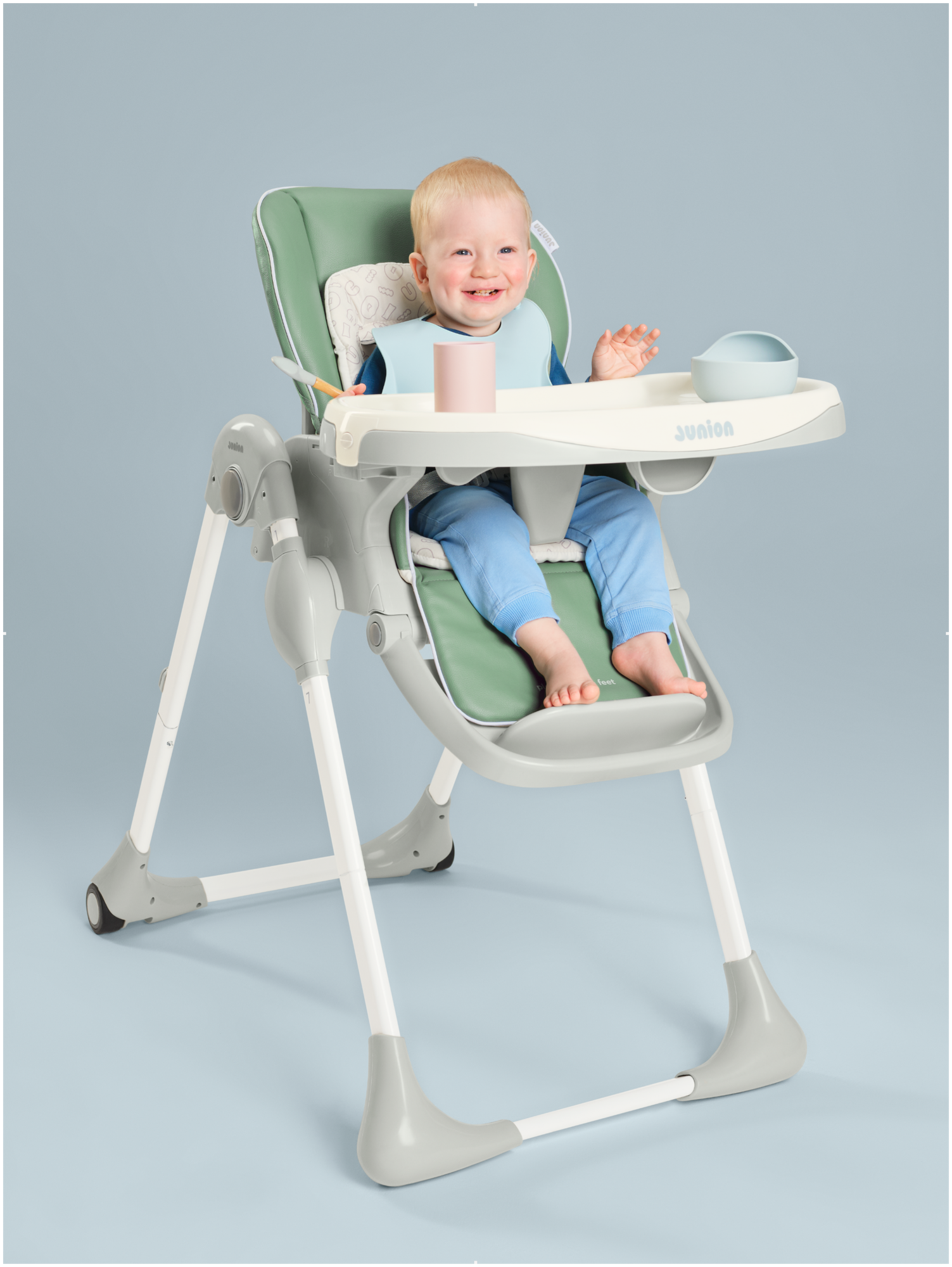 Детский стульчик для кормления Junion LUMMI (7-36 месяцев), модель D-007, цвет:royal green