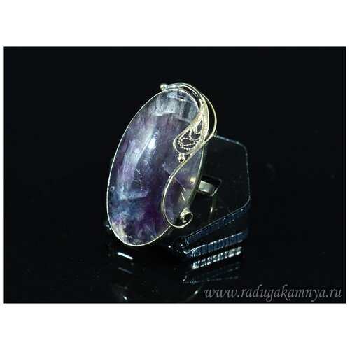 кольцо 100% ural флюорит размер 19 фиолетовый Кольцо, флюорит, размер 19, мультиколор