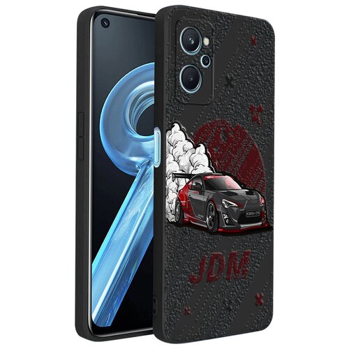 Силиконовый чехол Mcover на Realme 9i с рисунком JDM чёрная машина силиконовый чехол mcover для poco m5 с рисунком jdm чёрная машина