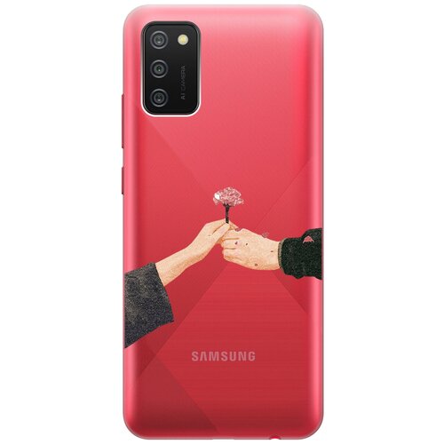 Силиконовый чехол с принтом Hands для Samsung Galaxy A02s / Самсунг А02с матовый soft touch силиконовый чехол на samsung galaxy a02s самсунг а02с с 3d принтом hands w черный