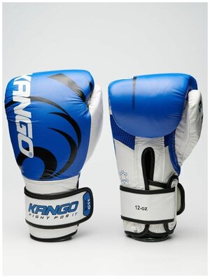 Перчатки боксерские Kango BVK-083 Blue/White Буйволиная кожа