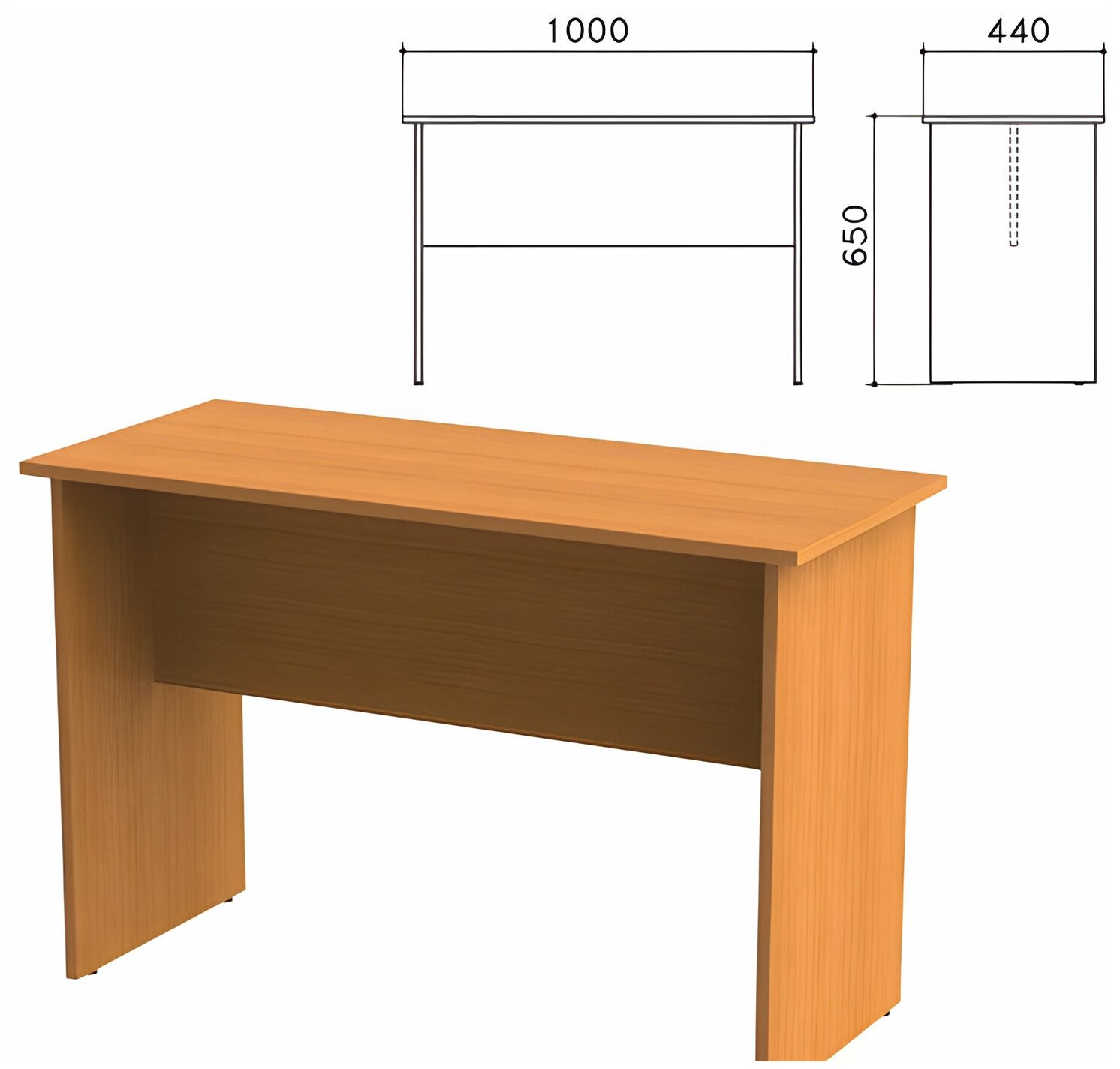 Стол приставной "Фея", 1000х440х650 мм, цвет орех милан, СФ04.5 В комплекте: 1шт.