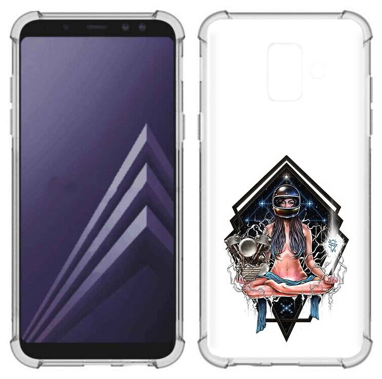 Чехол задняя-панель-накладка-бампер MyPads красивая девушка в шлеме для Samsung Galaxy A6 (2018) SM-A600F противоударный