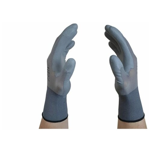 Перчатки защитные нейлоновые Scaffa PU1850T-GR, с ПУ-покрытием, серые, 18 класс, размер 9 (L), 1 пара