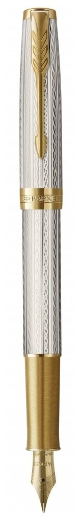 Перьевая ручка Parker Sonnet Silver Mistral GT, перо: F, цвет чернил: black, в подарочной упаковке