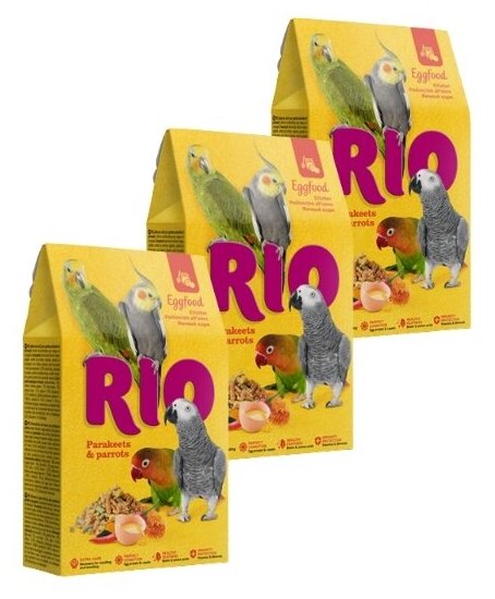 RIO Eggfood 250 г яичный корм для средних и крупных попугаев 3 шт