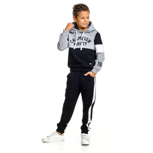 Спортивный костюм для мальчика Mini Maxi, модель 7250, цвет серый/черный, размер 146