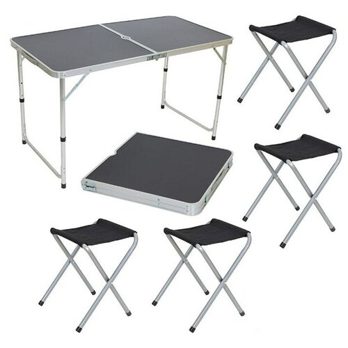 фото Комплект "пикник" cho-150-e черный 992992 стол+4 стула ecos