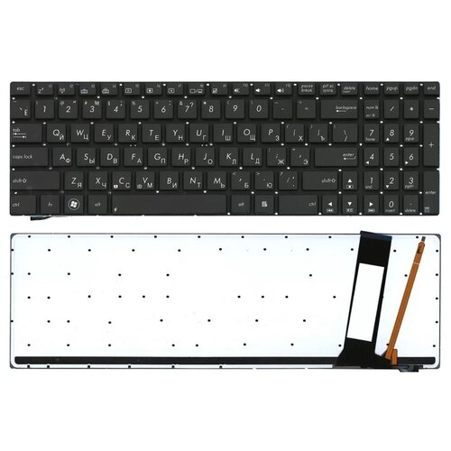 Клавиатура keyboard 9ZN8BSQ10R для ноутбука Asus N56 N56DP N56V N56VJ N56VM N56VZ N76 N76V N76VB N76VJ N76Vm черная с белой подсветкой 2373₽