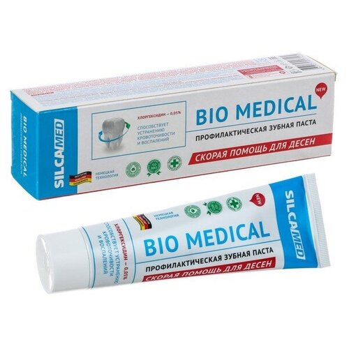 Зубная паста SILCAMED Bio Medical, 130 г миндаль bio market 130 г