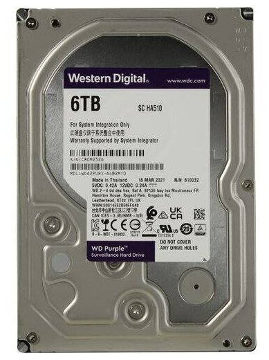 Жёсткий диск WD 6Tb SATA-III WD Purple WD62PURX