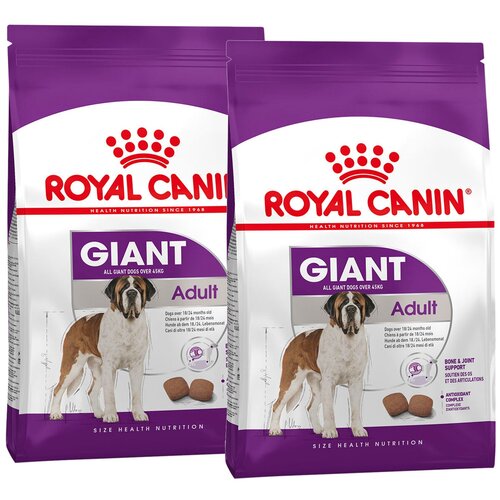 ROYAL CANIN GIANT ADULT для взрослых собак крупных пород (4 + 4 кг) сухой корм для собак очень крупных пород старше 18 месяцев royal canin giant adult с птицей 4 кг