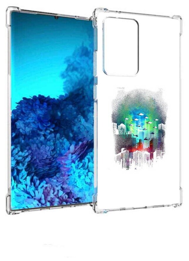 Чехол задняя-панель-накладка-бампер MyPads город в свечении для Samsung Galaxy Note 20 Ultra (SM-N985F)/Note 20 + Plus противоударный
