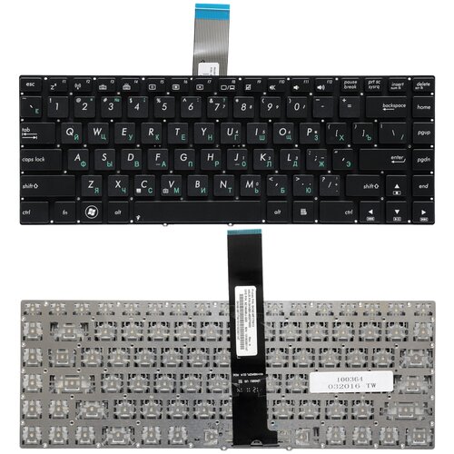 Клавиатура для ноутбука Asus K45 U37 U47 Series Плоский Enter Черная без рамки PN 9ZN8ABQG01 1078₽